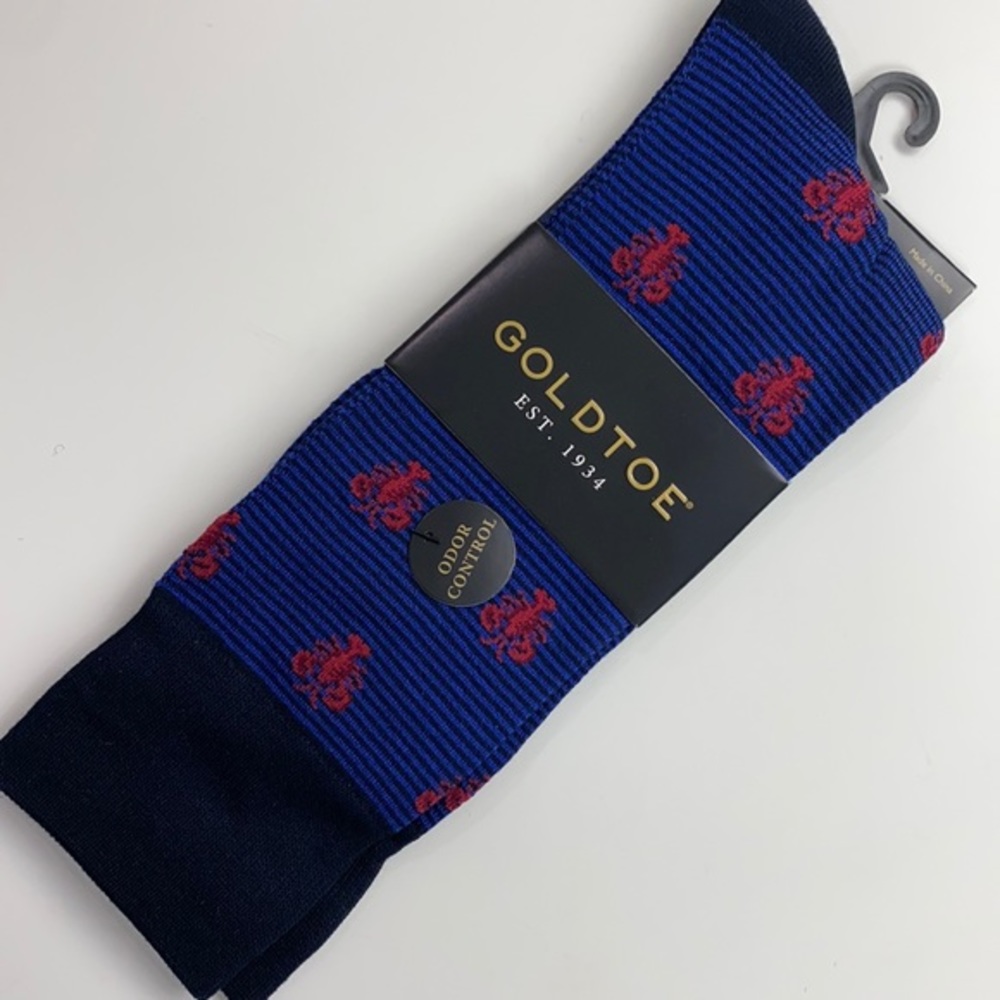🔥5/$25🔥Gold Toe Navy Socks w/ Lobsters